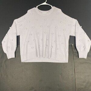 Madewell  XL Coziest Yarn Boxy Brockton Bobble Pullover Sweater Lavender Purple